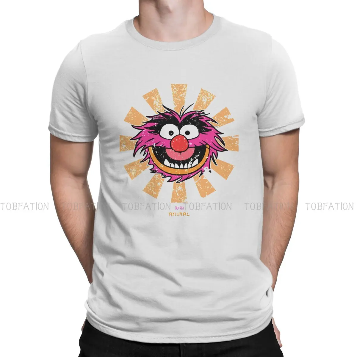 Disney The Muppets Fozzie Bear TV Pure Cotton TShirt Animal Retro Japanese Basic T Shirt Homme Men Tee Shirt Ofertas Trendy