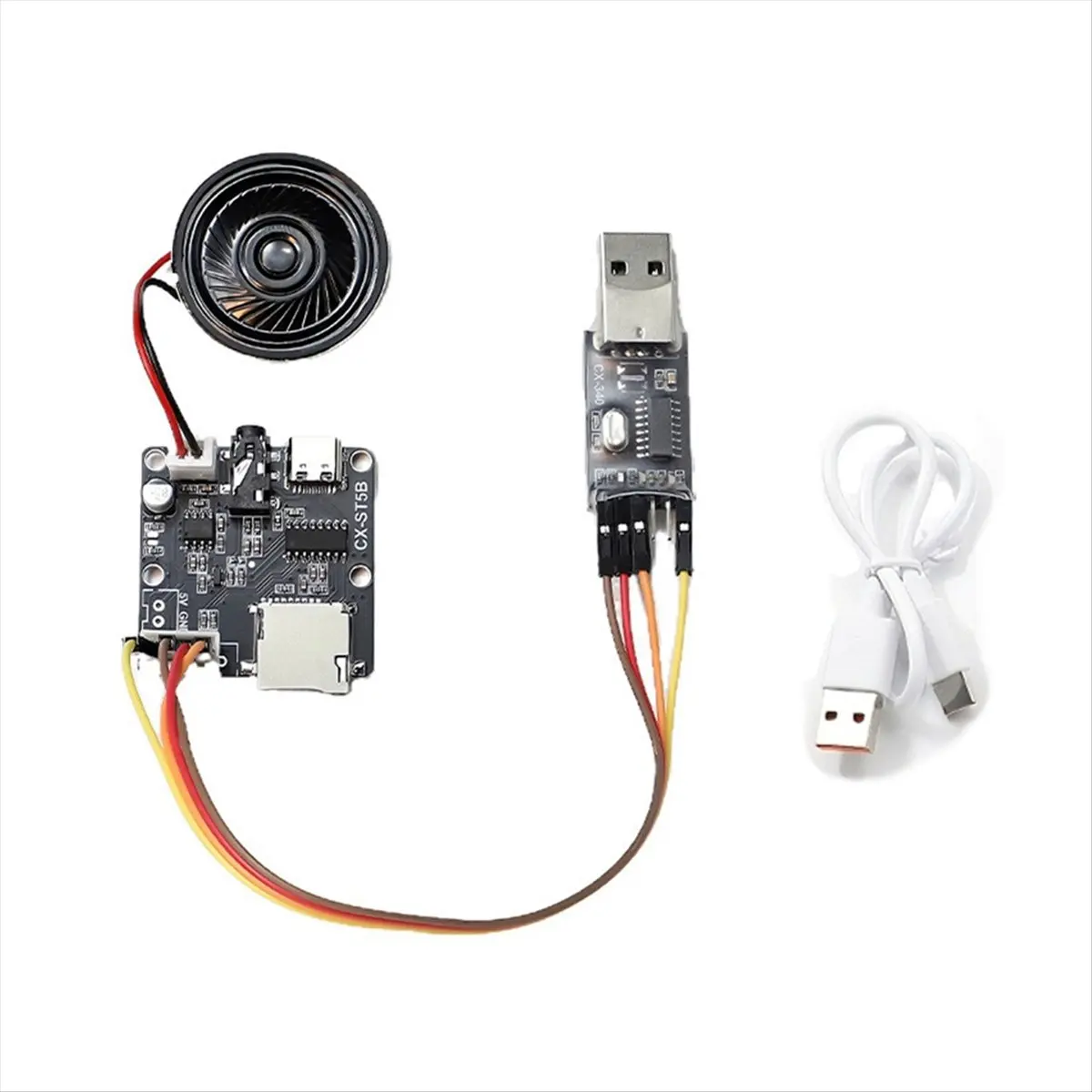 DTC5 -ST5B Serial Port MP3 Voice Chip Module Voice Broadcast Custom Audio Module Single Chip Control Triggers Audio Kit