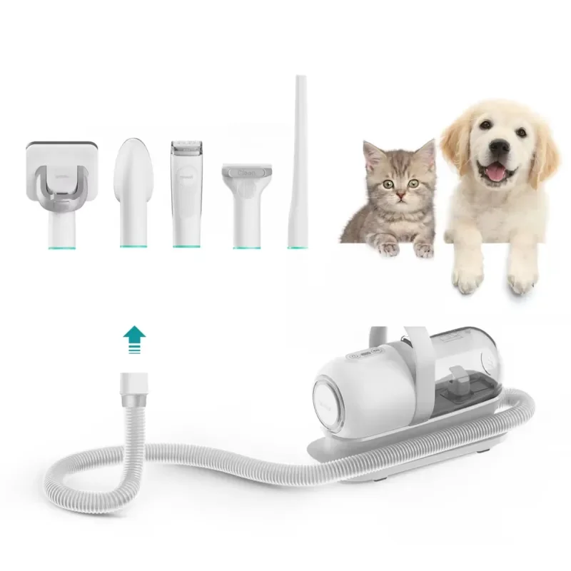 Neabot Dog Grooming Kit Innovative Pet Vacuum Cleaner with Crevice Tool Brush Trimming 5 in 1 for Clipper of All Pet Hair view 4