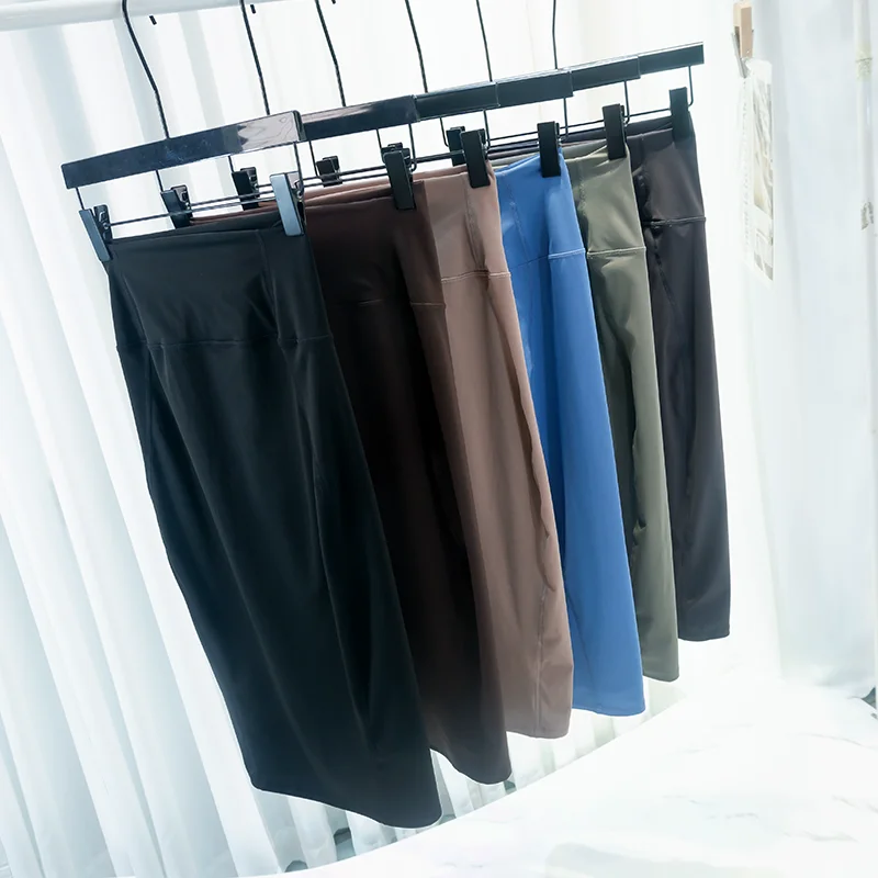 Yoga outfit elegant, fashionable, high elasticity, tight fitting, soft, versatile, solid color, medium length skirt