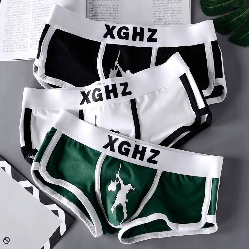 Men's Underwear Pure Cotton Boxers Sports Youth Korean Version Student Four-corner Pants Breathable Comfortable Underpants