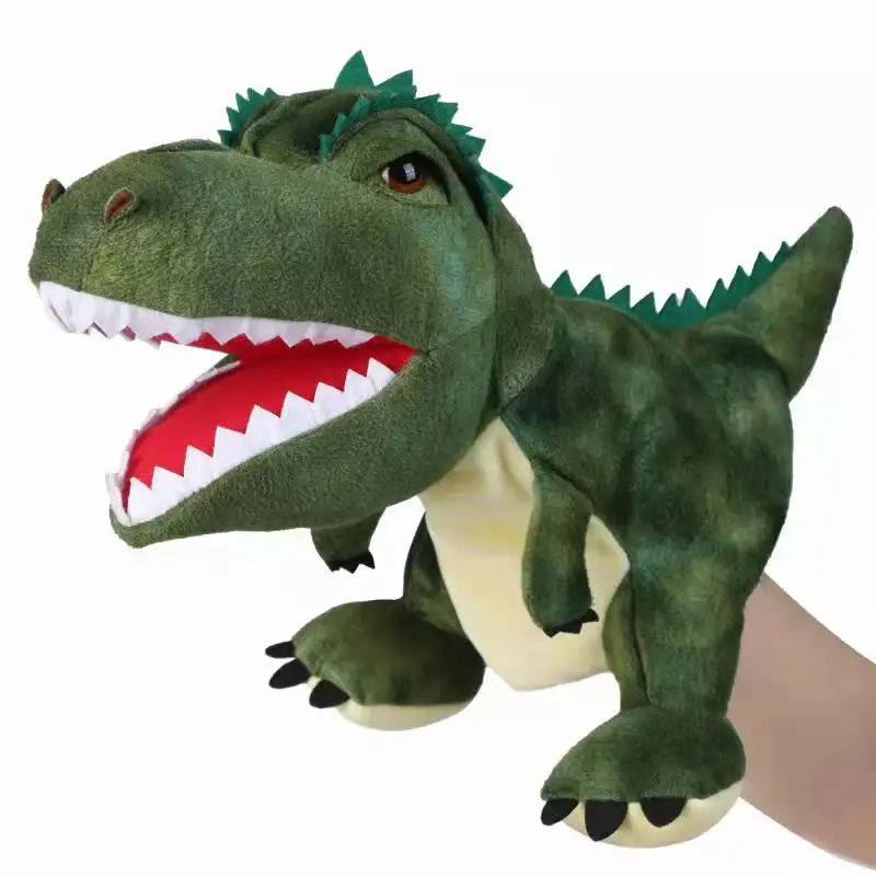 Burattino a mano con dinosauro interattivo a 11 stili, morbido peluche, giochi di ruolo, giocattoli per bambini, guanti educativi per narrazione, regali di compleanno