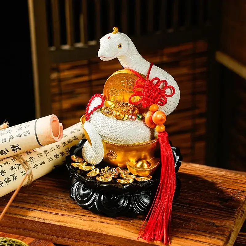 فنغ شوي روح الحظ الأفعى الأبيض الأفعى بيثون بوذا قاعة المعبود الديكور #4