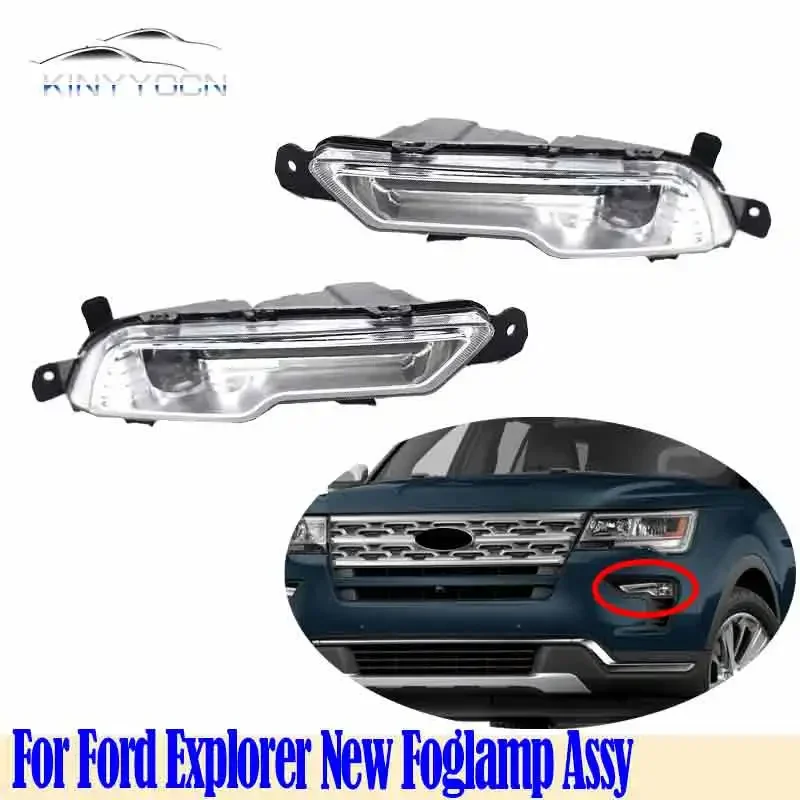 For Ford Explorer 2018 19 20 21 22 23 Front Bumper Fog Light Foglight Fog Lamp Foglamp DRL Day Running Lamp Headlamp