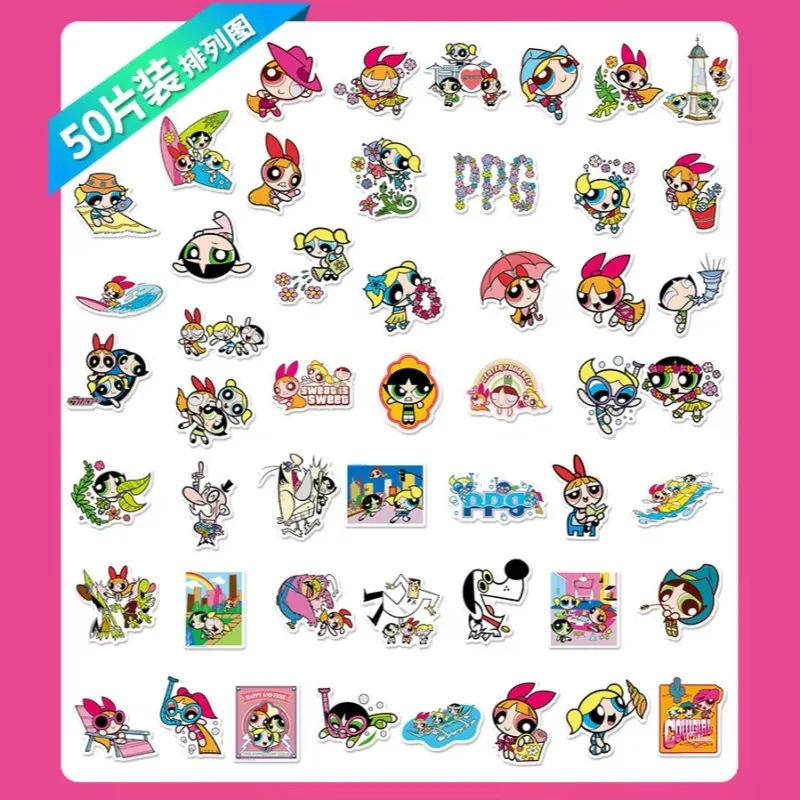 The Powerpuff Girls Animation Graffiti Stickers 100/96 Pcs Children'S Gift Phone/Laptop/Car Waterproof Stickers Diy Decorative