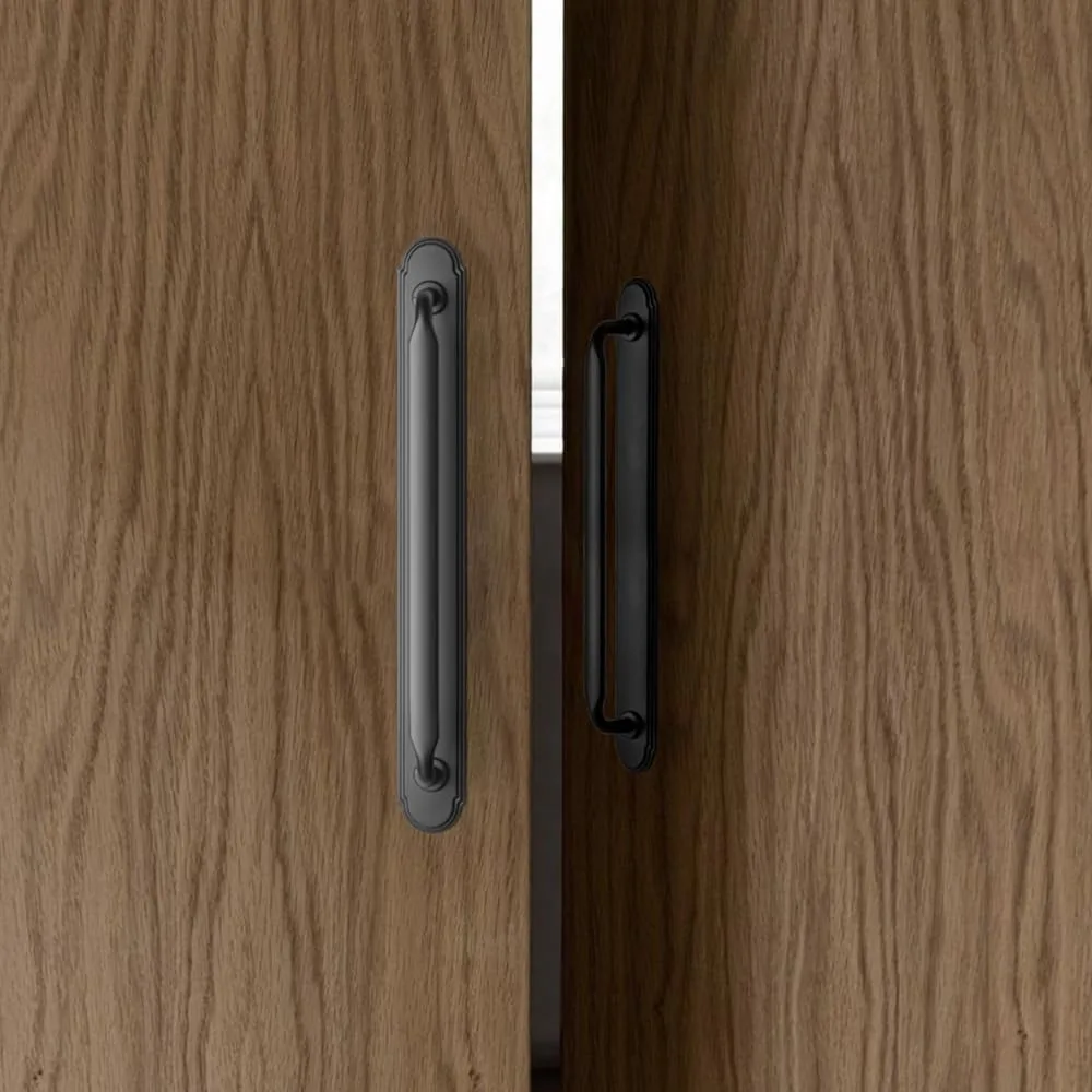 مقابض خزانة من سبائك الزنك مع لوحة خلفية - أجهزة سحب من المنتصف إلى المركز مقاس 7.56 بوصة لغرف النوم والمطابخ، عبوتان