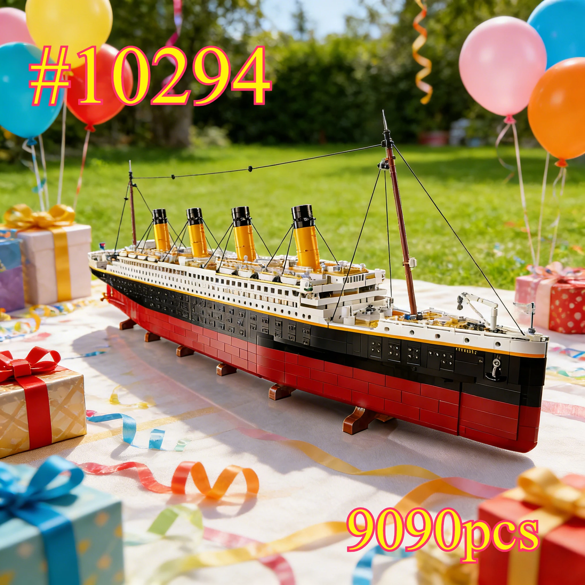 

Большой набор мини-блоков для сборки модели океанского лайнера 10294, идеально подходит для подарков на день рождения, не совместим с деталями Lego, 9090 шт.