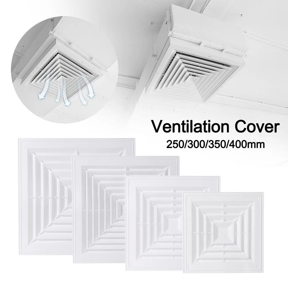New Plastic Air Vent Grille With Flaps Square Duct Heating Vents White Silent Operation Cooling Vents Kitchen