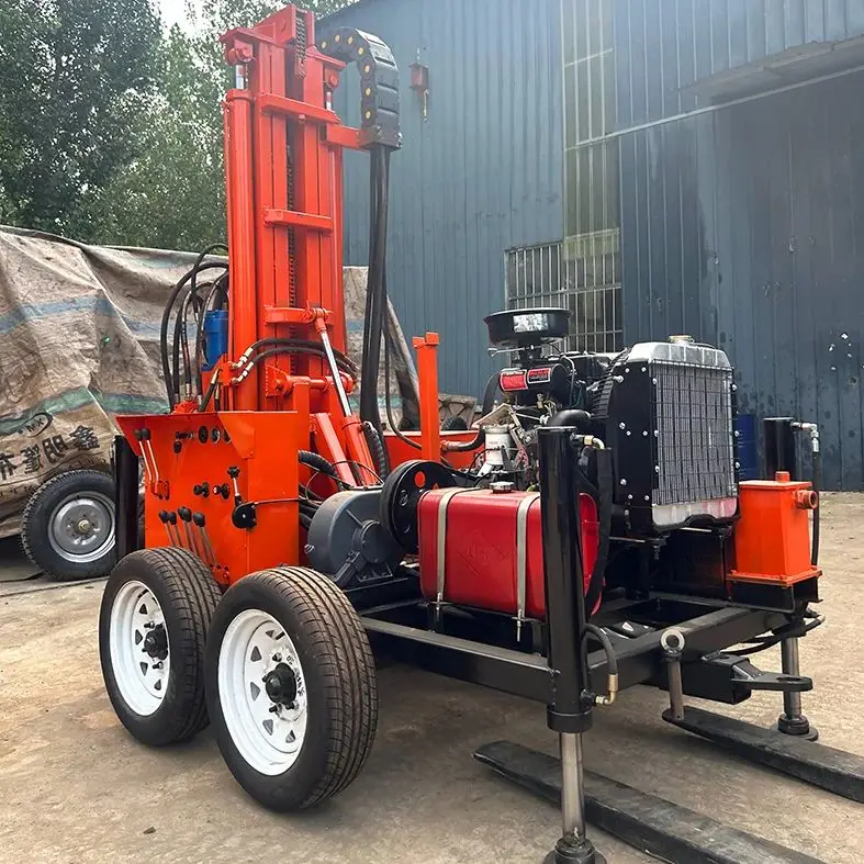 

Индивидуальная портативная буровая установка на колесном или гусеничном ходу с дизельным гидравлическим роторным приводом для бурения скважин глубиной до 200 м