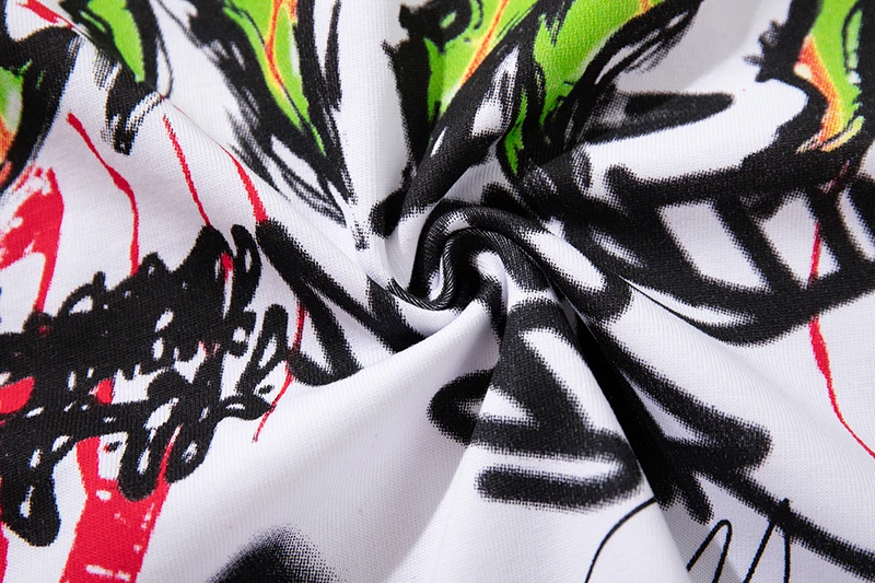 Übergroße Gewaschene Weiße T-Shirts für Herren Vintage Glänzender Diamant-Graffiti-Druck Relaxed Fit Hip Hop Urban Streetwear T-Shirt Top – Detail 10