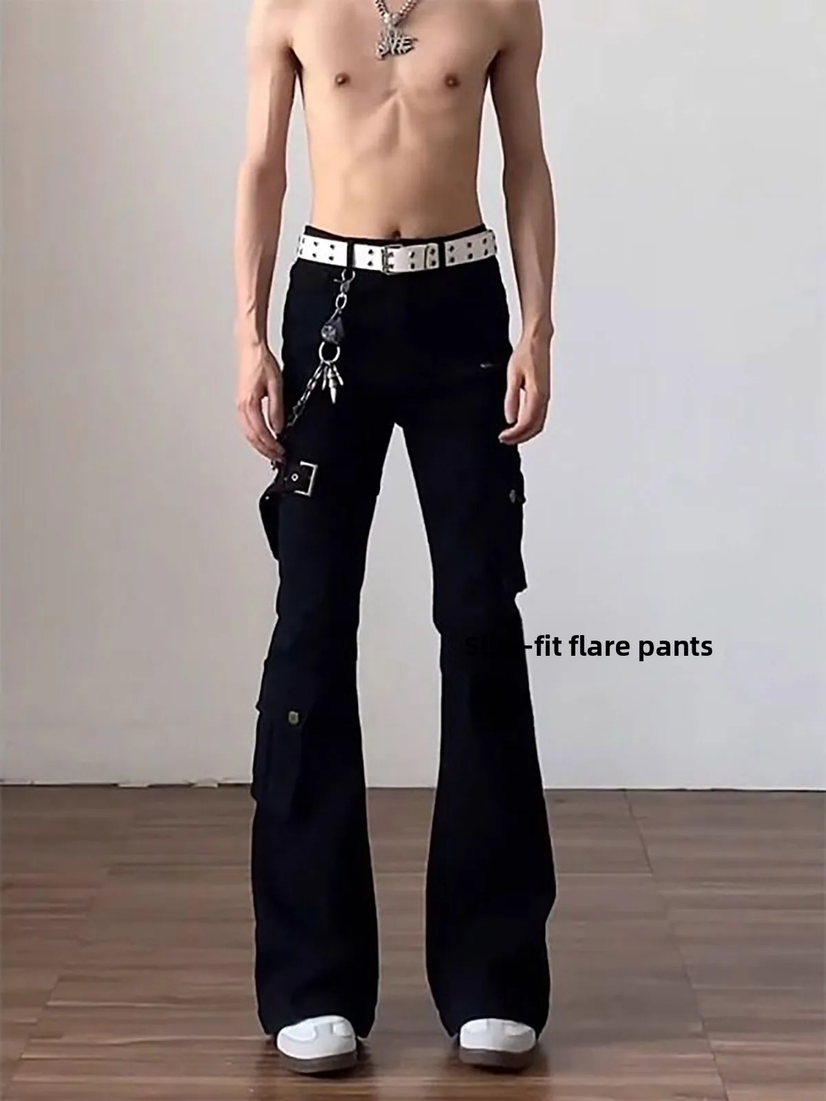 

Bla Vibe Belted Wide Leg Workwear Jeans Men's Women's American Sle Slimming High Rise Straight Cut Denim Pants Vintage
