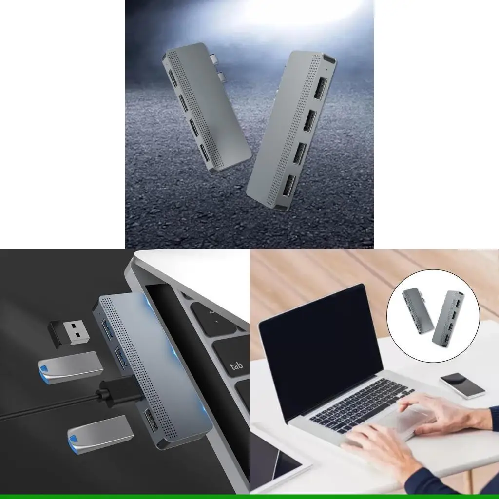 

U55C Rocketek Dual Type C HUB до USB 2.0 Адаптерная док-станция Formacbook Air 2018 2019 Formacbook 13 15