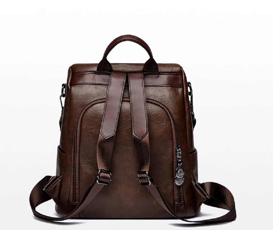 New Fashion Classical High Quality Soft Leather Travel Backpacks Women's Large Capacity Anti Theft Shoulder Bags Crossbody Bag