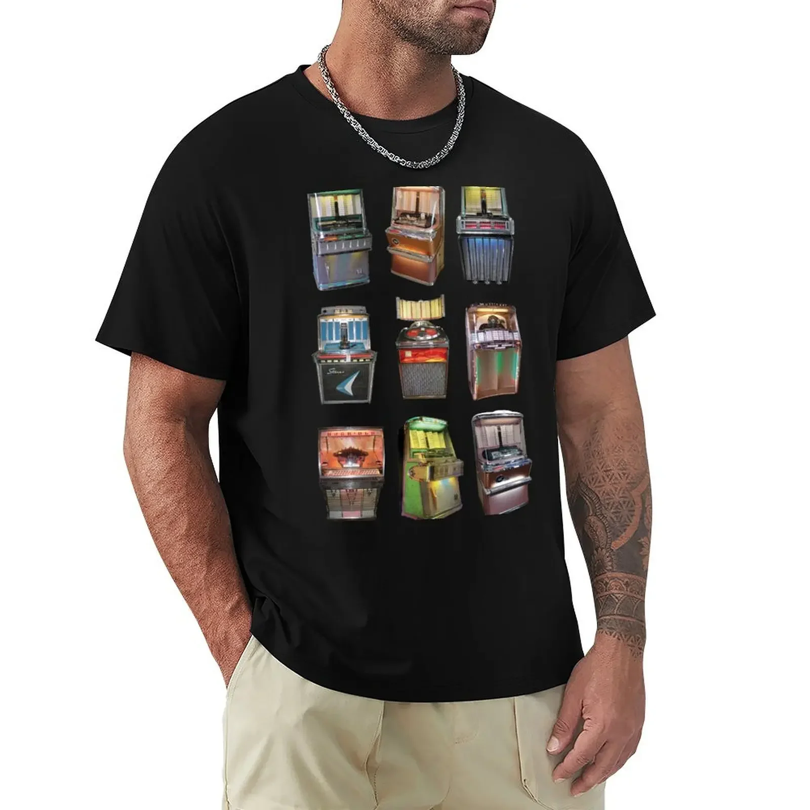 Vintage Jukebox selection T-shirt summer clothes customs design your own t shirt for men