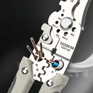 Pemotong Kabel Crimper Dapat Disesuaikan Stripper Kawat Otomatis Tang Pengupasan Crimping Multifungsi Alat Tangan Terminal 8 crimper kabel penjualan terbaik - №