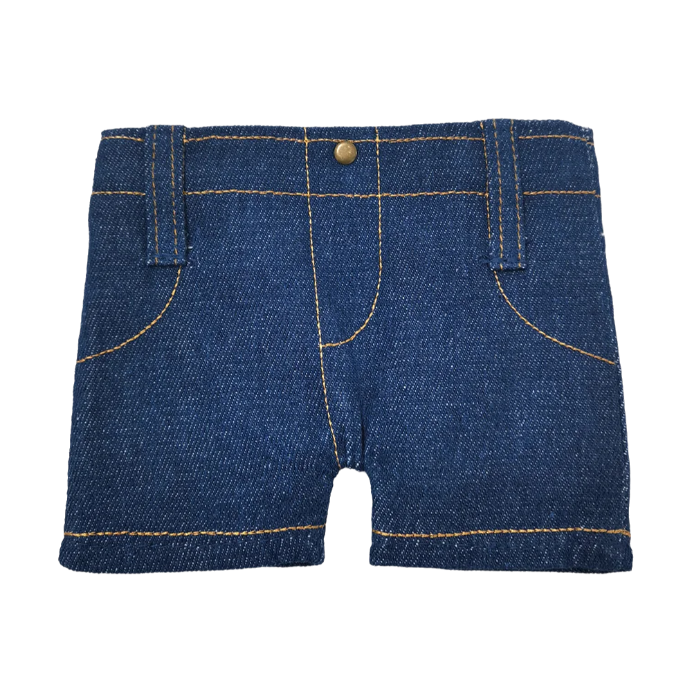 Durable Foldable Denim Shorts Wallet Snap Button Denim Jeans Shaped Wallet Compact Mini Coin Purse Cash Storage
