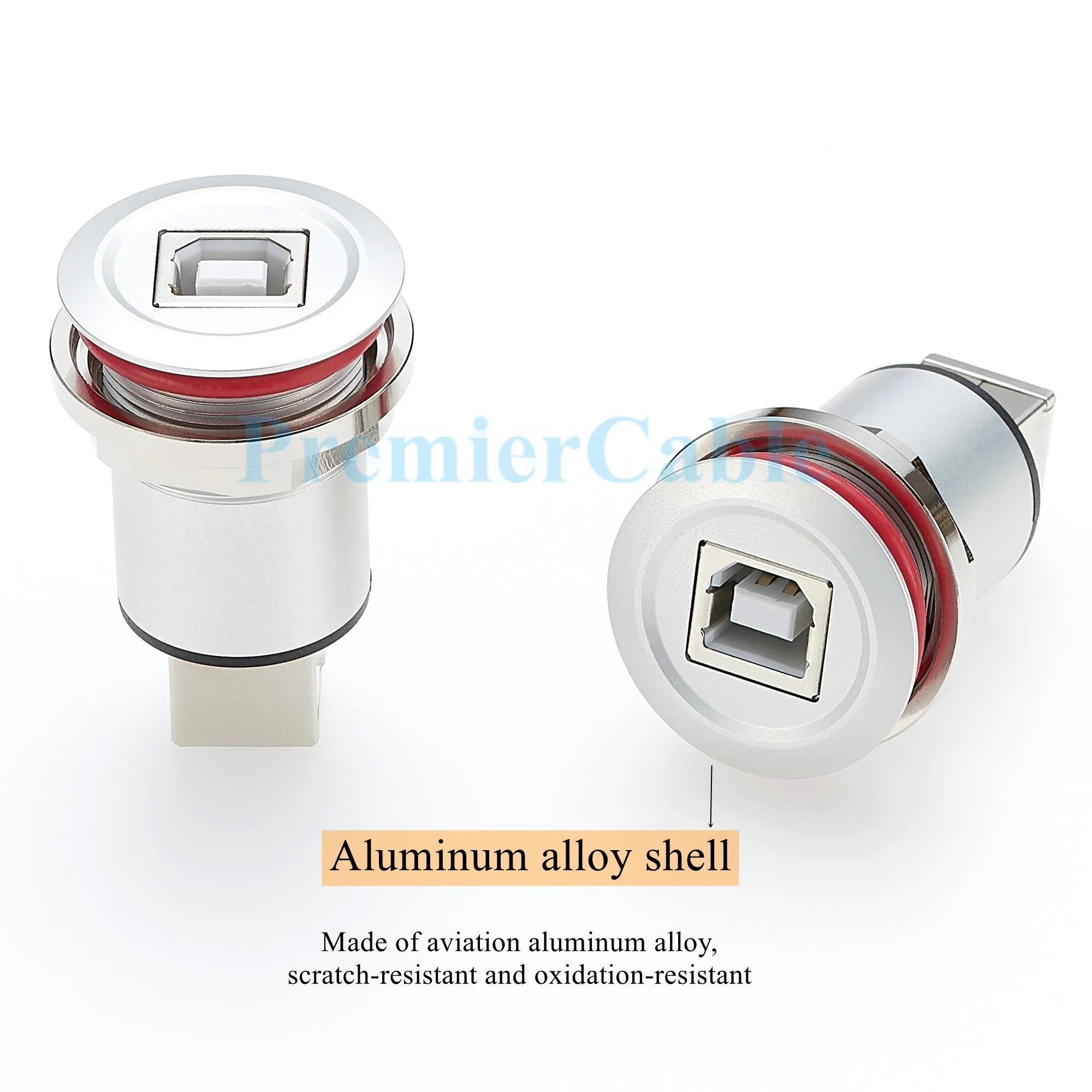 22mm USB 2.0 Printer Panel Mount Connector,Metal Shell, USB B Female to Female Coupler Socket Panel Mount Pass Through Adapter