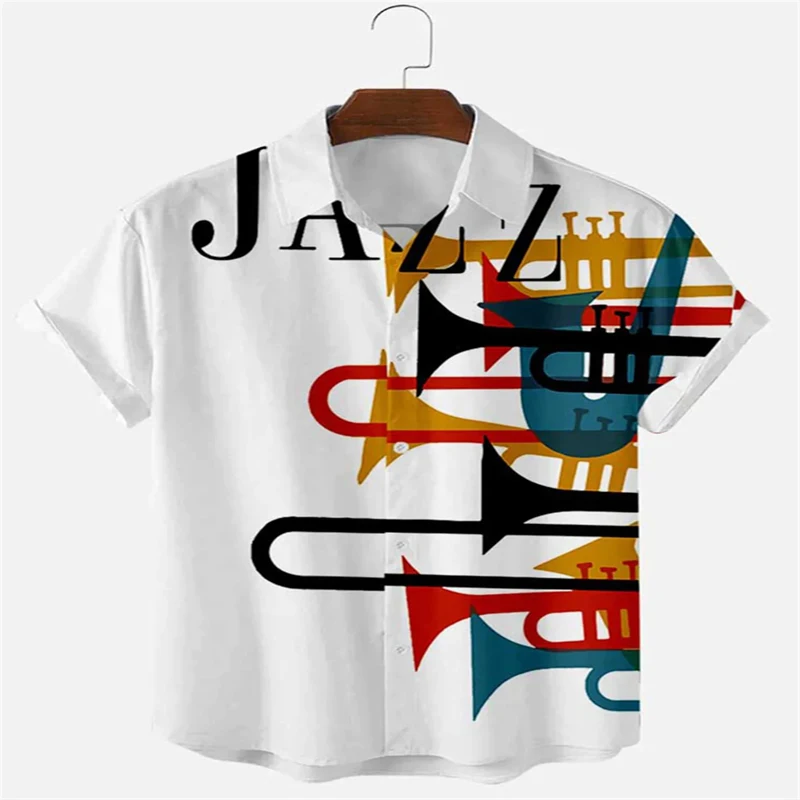 

Music Jazz Trumpet Short Sleeve Shirt 3D All Over Printed Hawaiian Shirt for Men and Women Casual Shirt Unisex