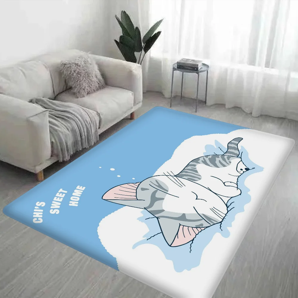 Cat Chis Sweet Home ANIME Hallway Carpet Non-Slip Laundry Room Mat Laundry Decor Balcony Child Living Room Toilet Rug