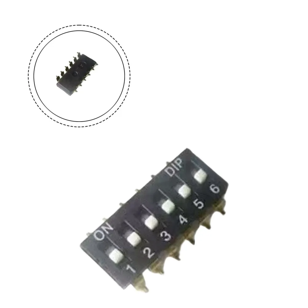 10pcs DM-06 6 Position Waterproof DIP Switch 2.54mm Pitch Gold Plated For SMD High Temperature Resistant For Electronic Circuit