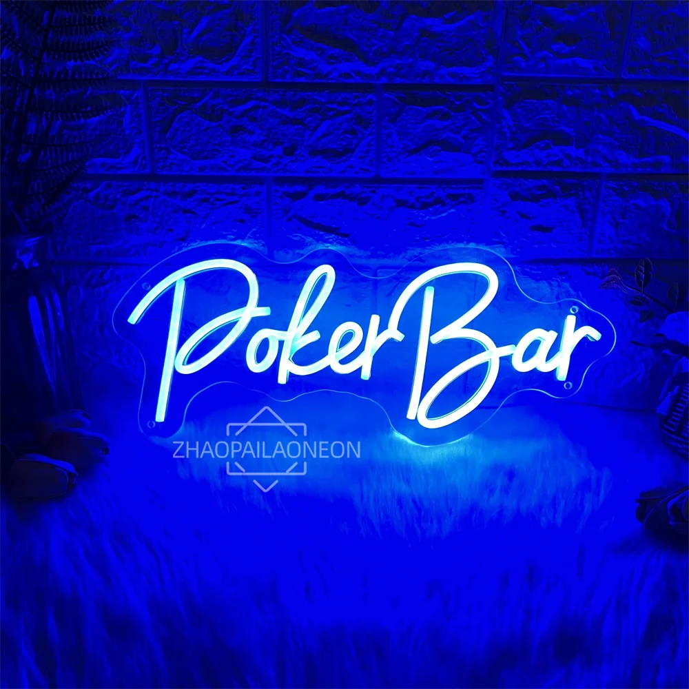 Poker Bar Neon Sign Led Lights Casino Wall Decor Bar Restaurant Coffee Store Open Welcome Business Signs LED Neon Light USB