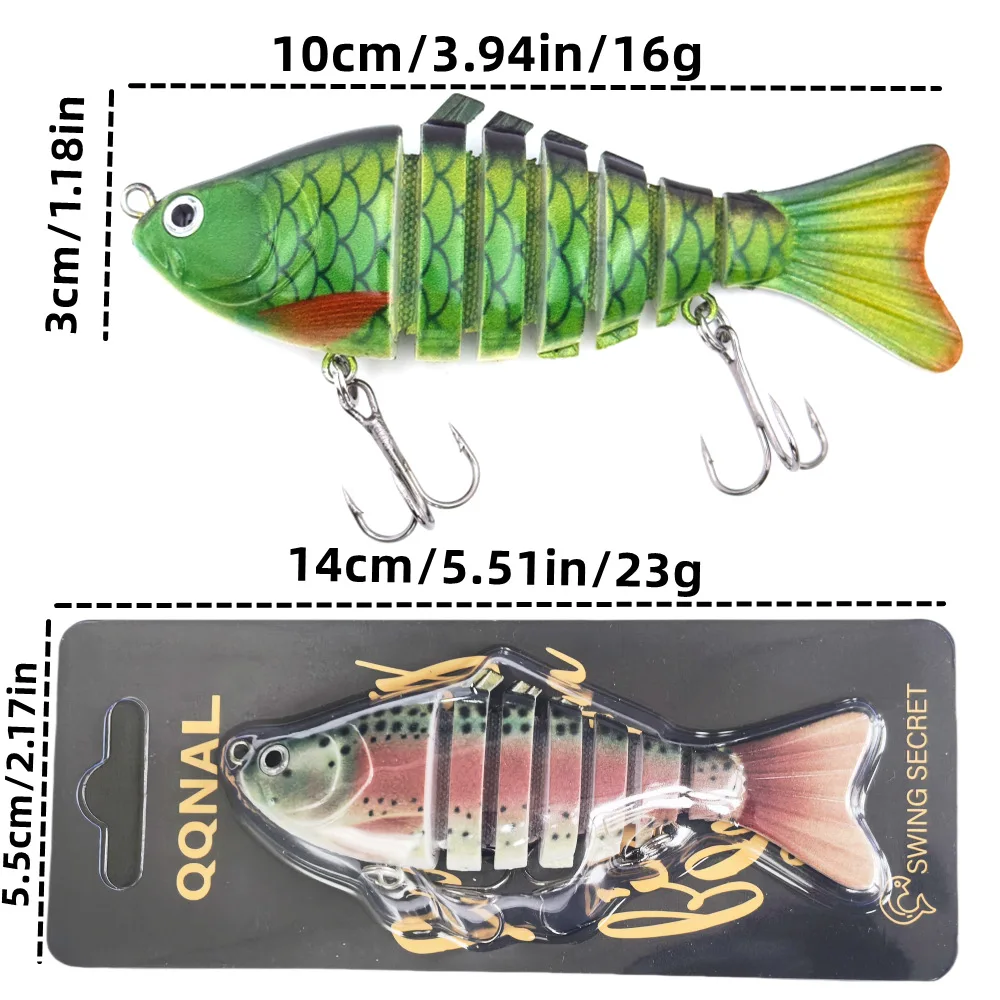 10cm 16g 7-Segment Sinking Multi-Jointed Fish Minnow Hard Lure Fishing Lur Freshwater & Saltwater Mass Simulation Bait