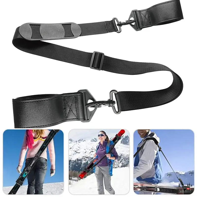 Ski Borad Shoulder Strap Ski Borad Carrying Portable Adjustable Shoulder Sling Handle Straps Outdoor Sports Skiing Accessories