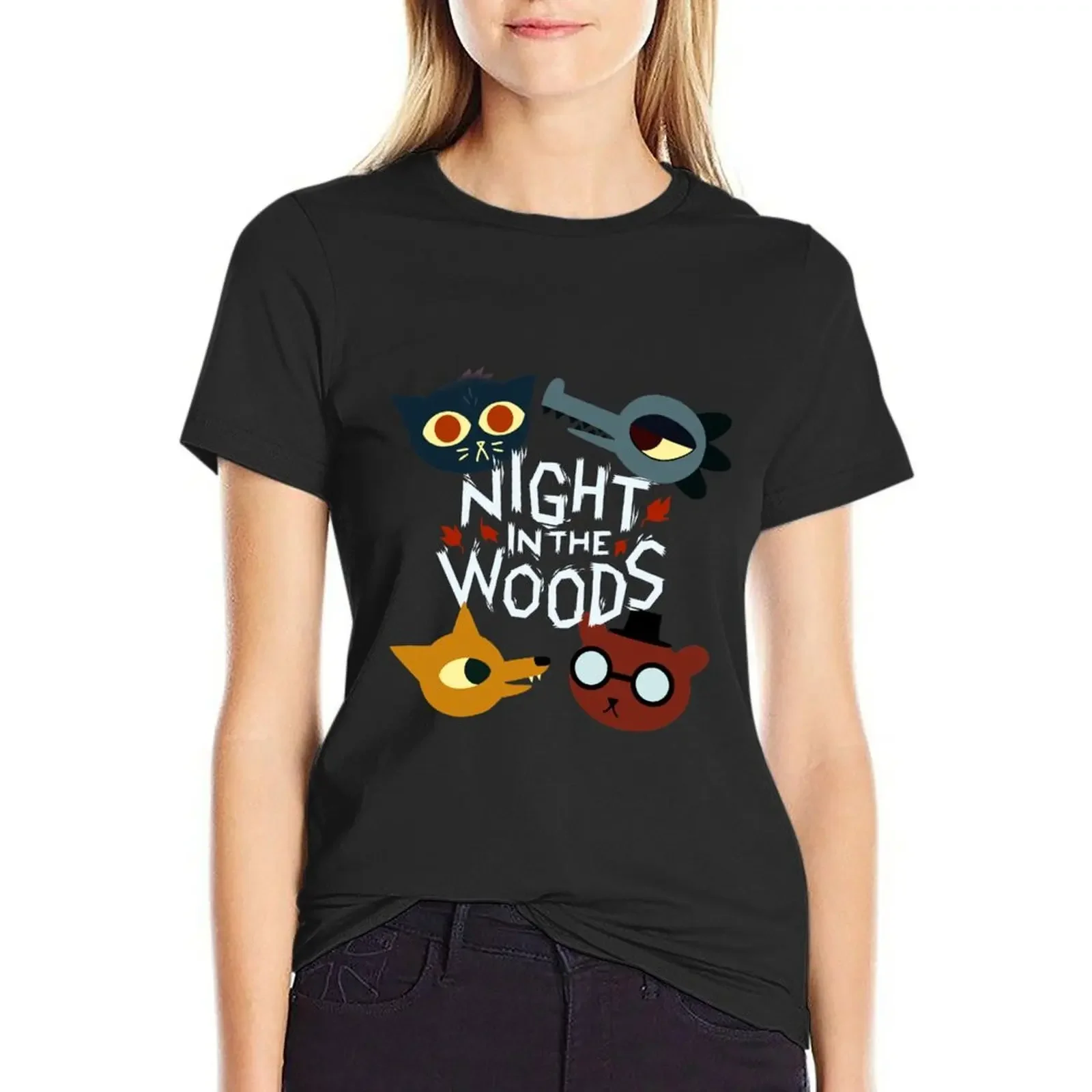 

Night in the Woods - all characters T-Shirt customs korean fashion animal print shirt for girls animal print t shirts for Womens