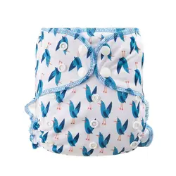 HappyFlute New Print AI2 Snap Insert Bamboo Cotton&Velour OS Baby Napp One Piece Pack Baby Waterproof Night Diaper