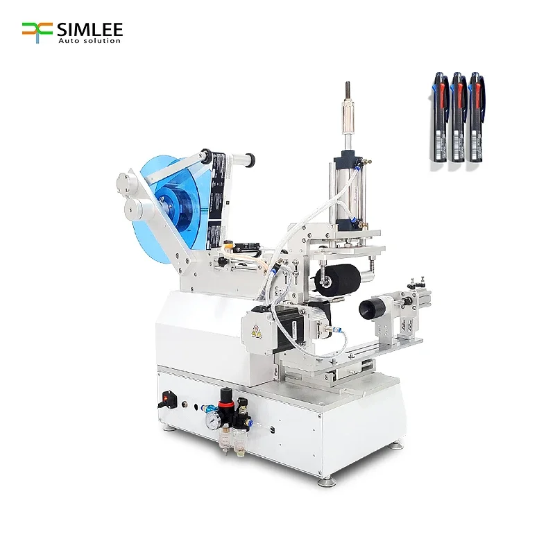 Semi Automatic Labeling Machine For Bottles Sticker Roll Label With Date Printer