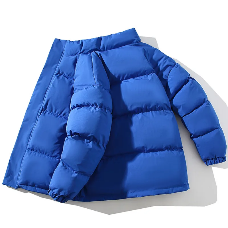 Fall Winter Cotton Padded Jacket Coat Men Hip Hop Thickened Loose Standing Collar Korean Style Man Flannel Lining Wadded Jacket