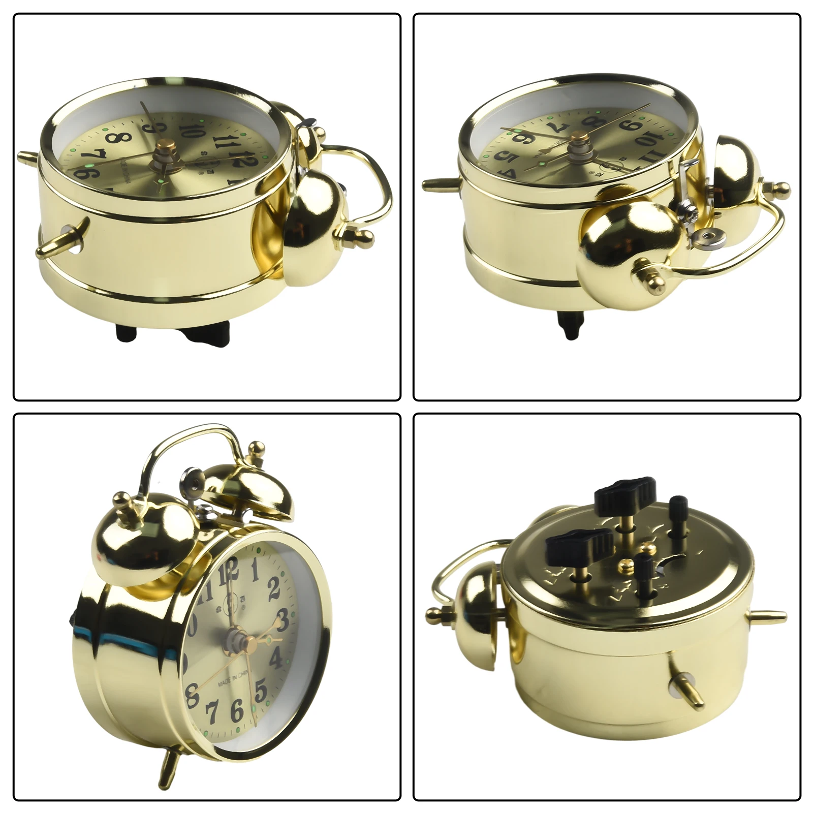 Compact Mechanical Alarm Clock Designed as a Horseshoe Using Metal Components and Delivering Audible Bell Alarm