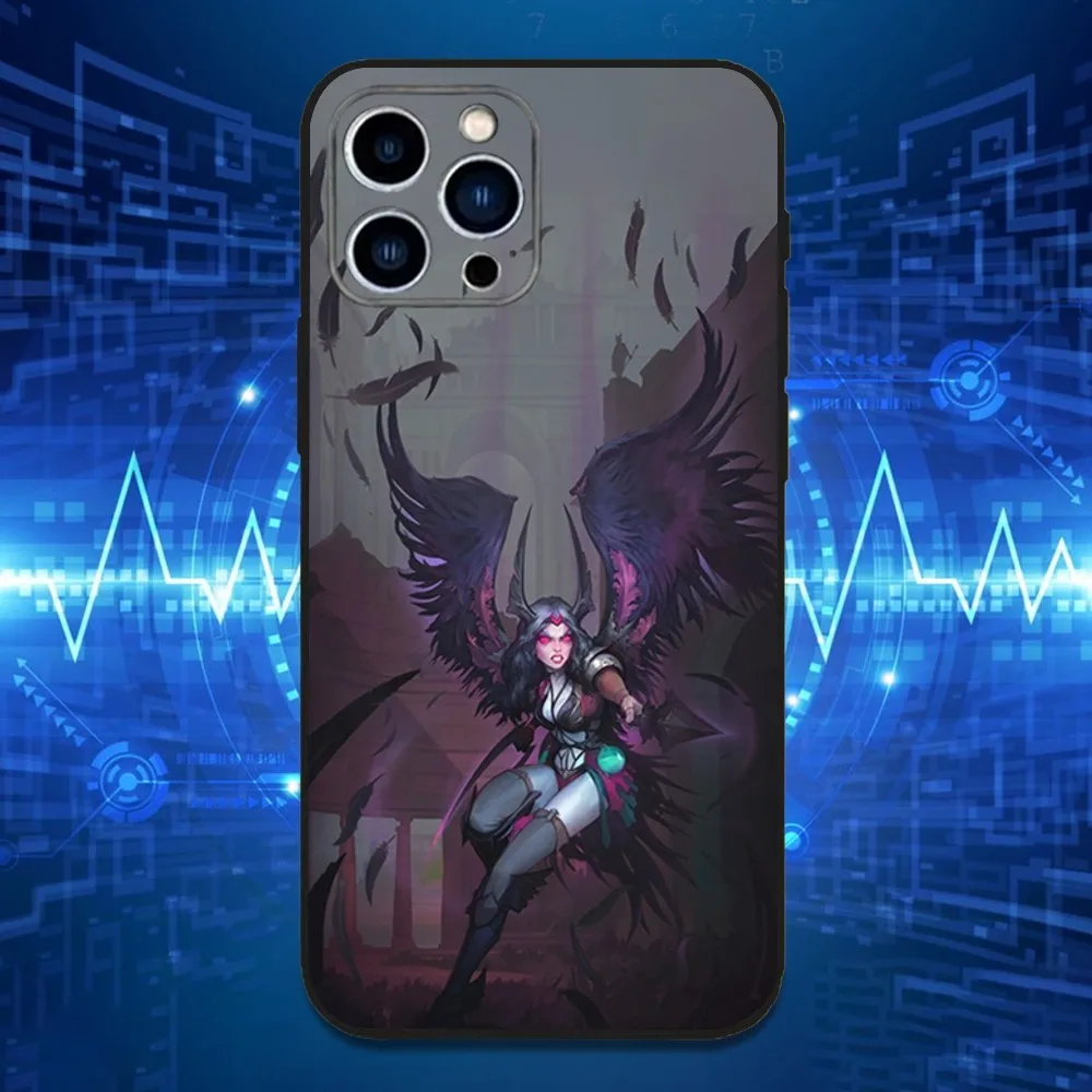 حافظة هاتف ألعاب D-Dota 2 الرائعة لهاتف iPhone 16,15,14,13,12,11 Plus,Pro Max,XS,X,XR,SE,Mini,8,7,غطاء أسود من السيليكون الناعم #4