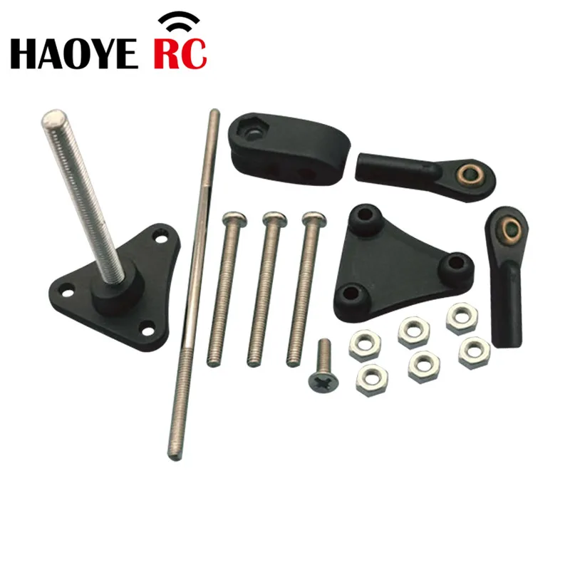 Haoye 1 Set Adjustable Control Horn With Ball-End Threaded Rod Rudder RC Airplanes Parts Electric Planes Foam Model Replacement