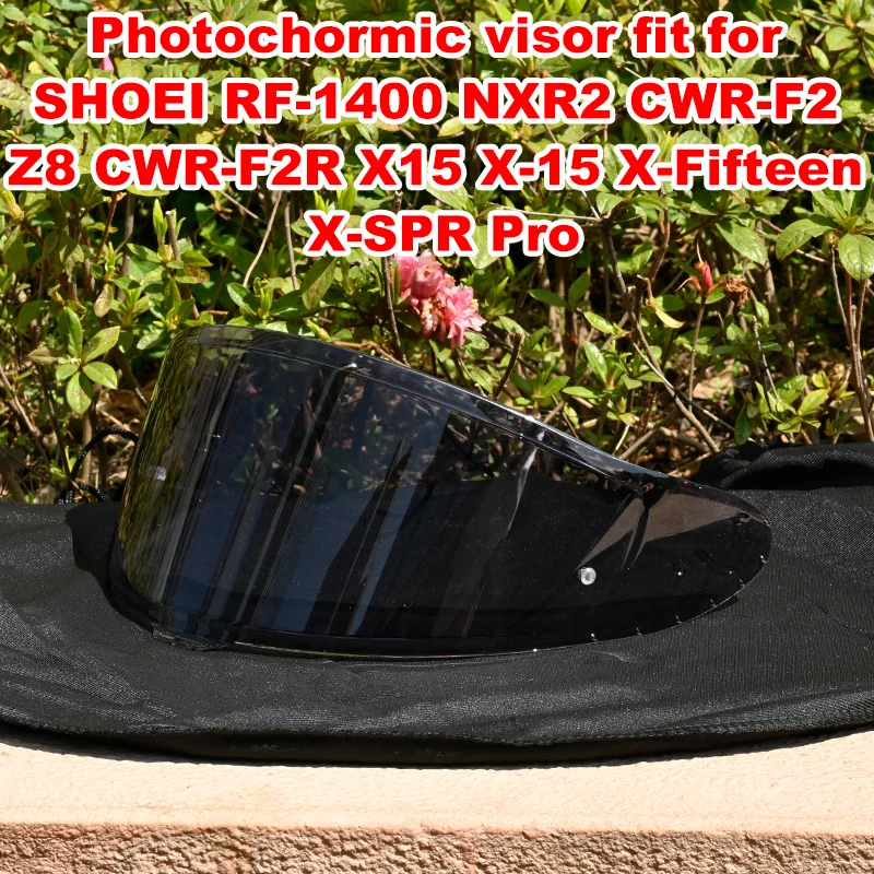 

Photochromic Visor for SHOEI RF1400 RF-1400 NXR2 CWR-F2 Z8 CWR-F2R X15 X-15 X-Fifteen X-SPR Pro Autochromic Lenses Helmet Shield