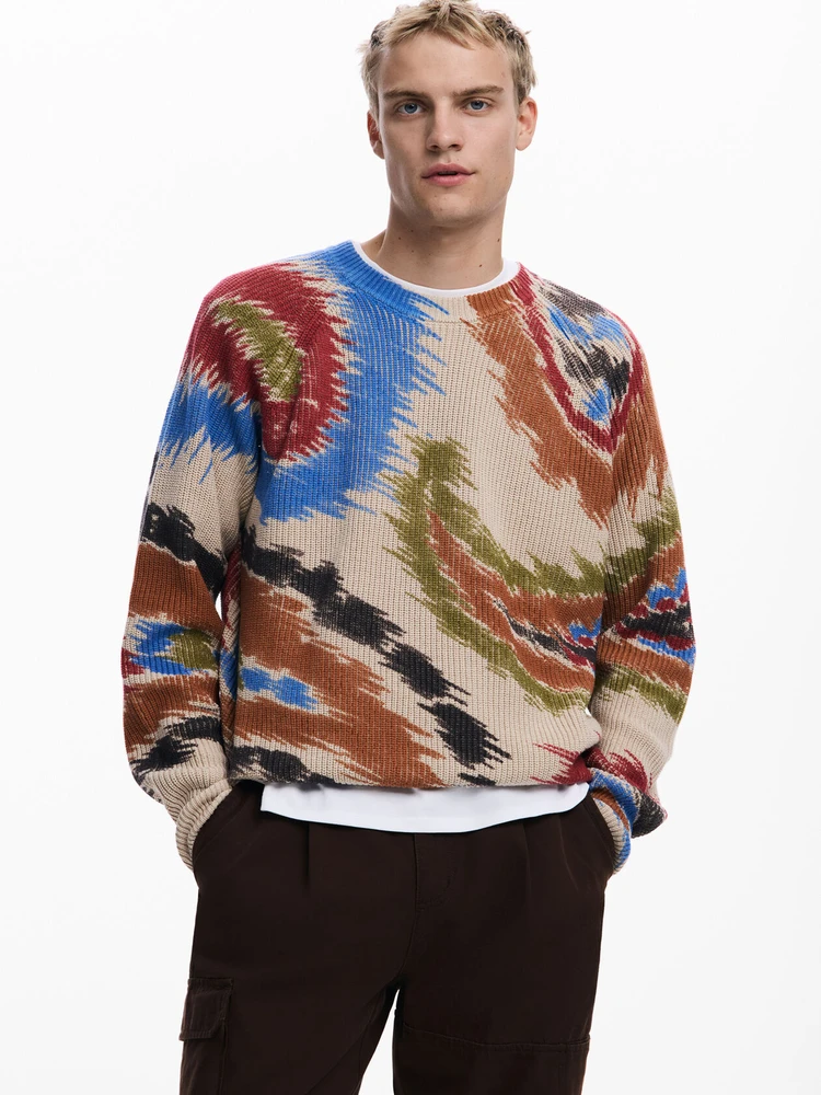 

Casual Loose Knitted Sweater Pure Design Color Blo Cotton Fabric Spring Autumn Men's Faion Warm Breathable Long Sve Cr...