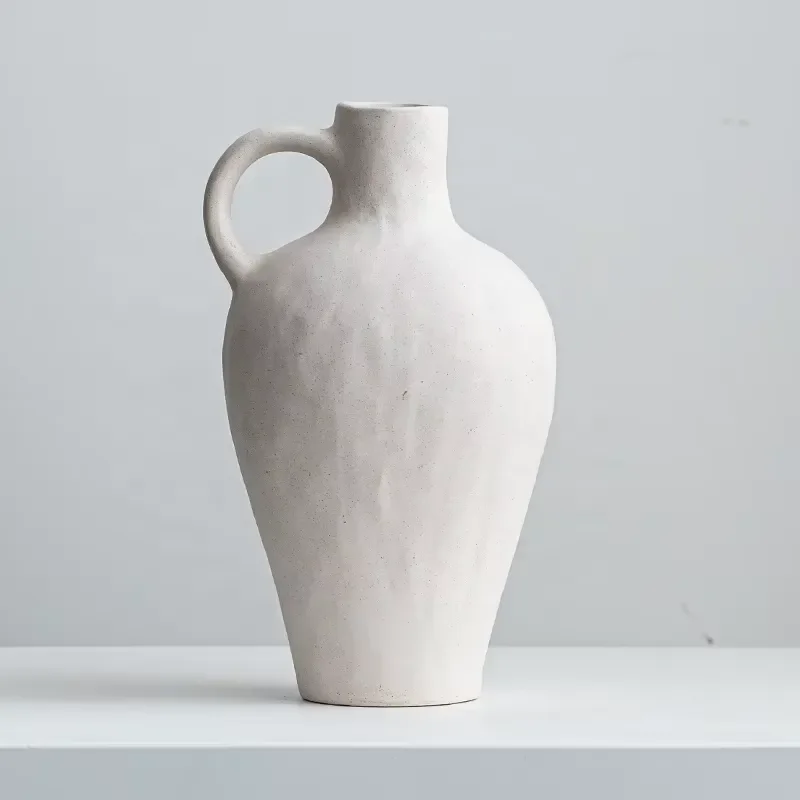 Large Ceramic Vase Modern Earthenware Water Jar Stone Texture Home Decor