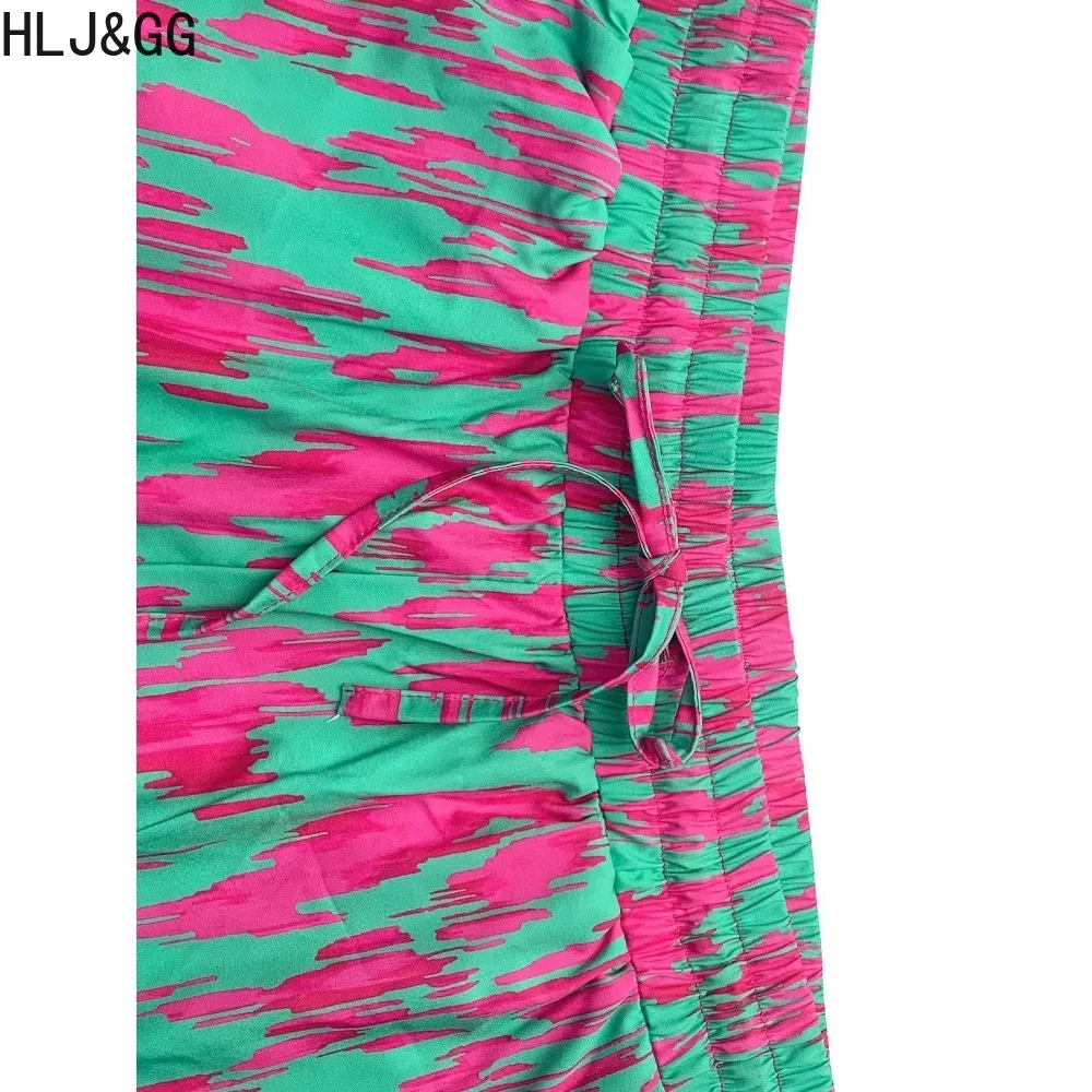 HLJ&GG Spring New Pattern Printing Straight Pants Women High Waisted Loose Trousers Elegant Office Lady Bottoms Streetwear 2024