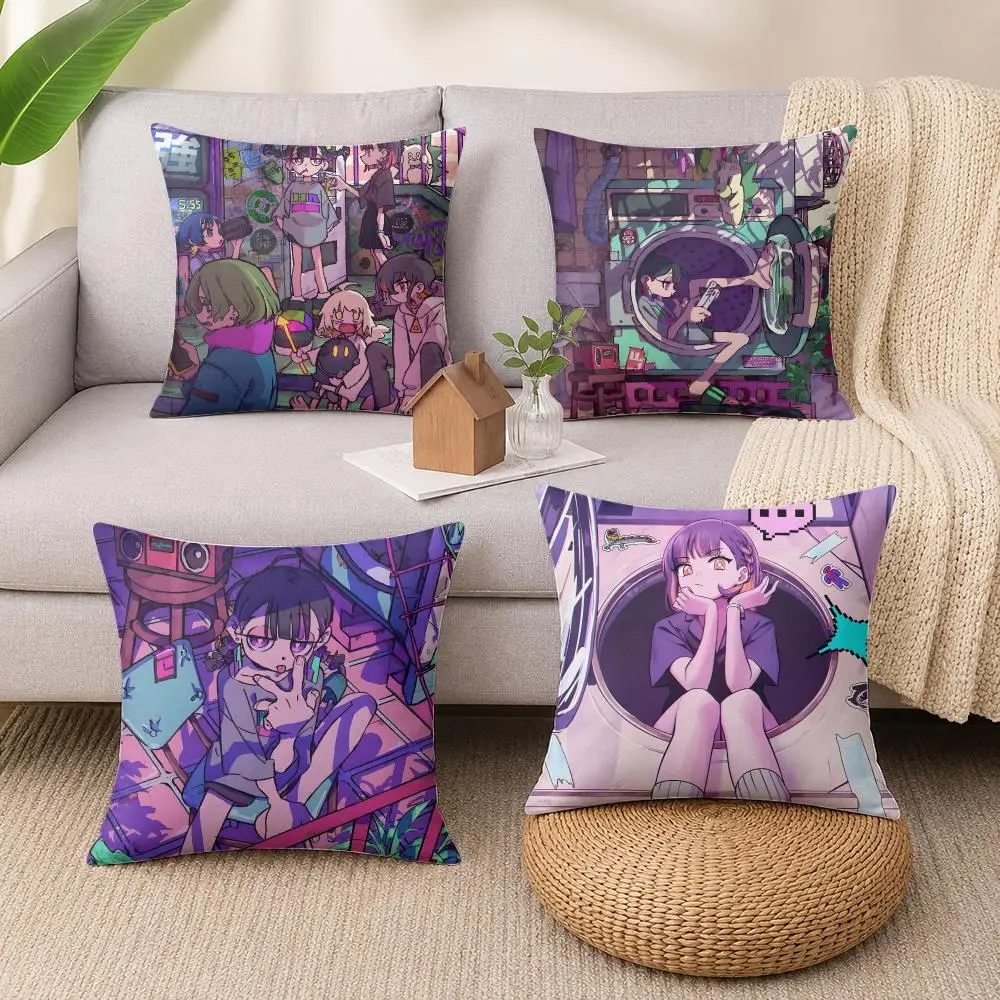 Music Band Z-Zutomayo Cushion Cover Wrinkle-Resistant Short Plush Cushion Covers Breathable Machine-Washable