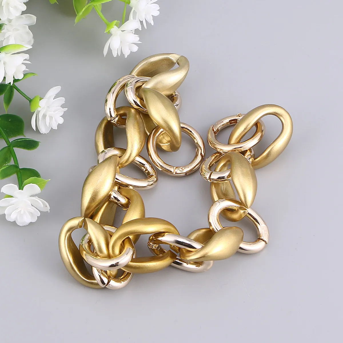 

Высококачественная цепочка из акрилового сплава для сумок, золотистый ремень для сумки через плечо, классическая модная цепочка для сумок, улучшенная цепочка для сумок DIY, для клатчей