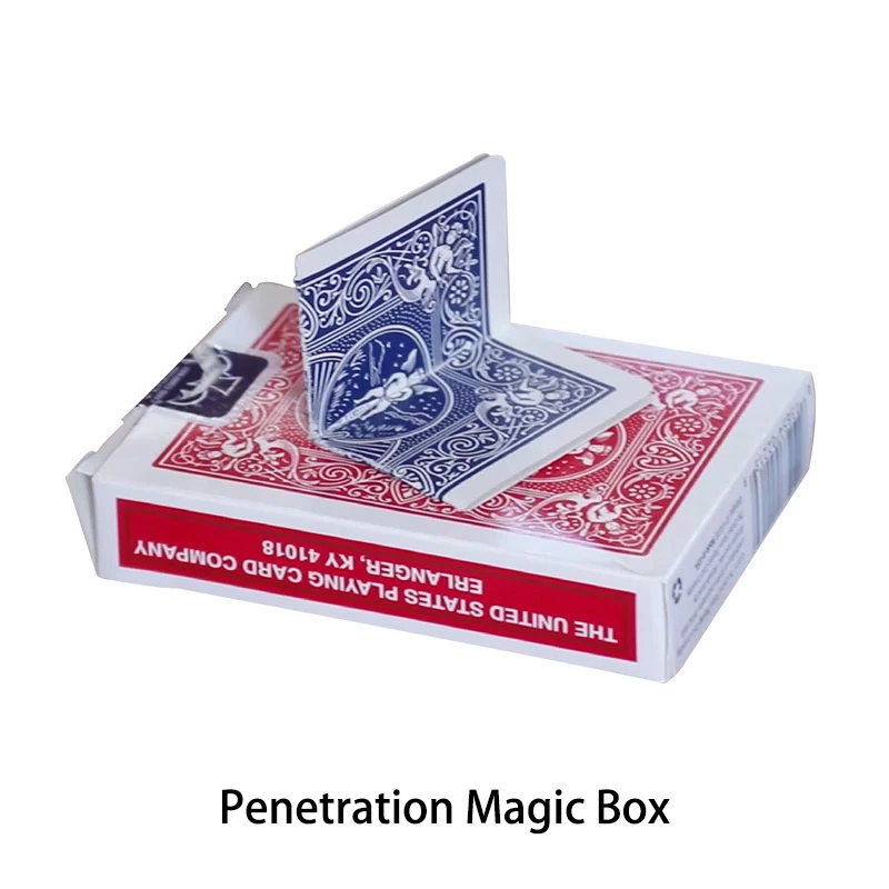 Any Small Item Thru Card Box Close up Magic Tricks Penetration Magic Tricks Illusions Card Magic Props Street Magic