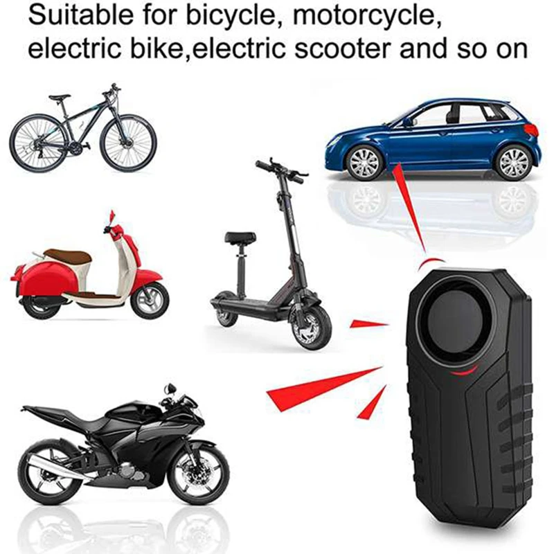 Motorcycle Bike Anti-Theft Alarm 113DB Electric Car Alarm Waterproof Remote Control