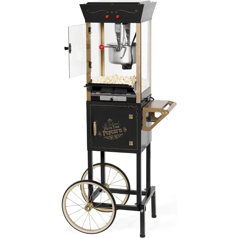 Maker Machine - Professional Cart With 8 Oz Kettle Makes Up to 32 Cups - Vintage Machine Movie Theater Style