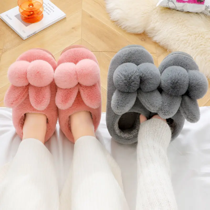 

Женские зимние теплые плюшевые хлопковые тапочки, мягкая домашняя обувь, уютная домашняя обувь, милый мультяшный стиль для комфорта женщин и мам