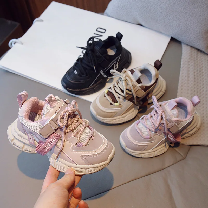 

Girls Shoes Spring and Autumn 2023 Summer New Children Soft Bottom Boys Mesh Breathable Sneakers