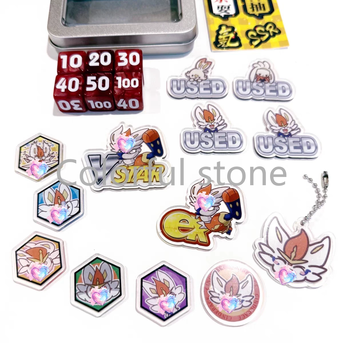 ポケモン-ptcg-ダメージカウンターセット-シンダーレステーマダイス-vstar-マーカー-gx-ボードゲームアクセサリー-ポケモンプレイヤーとファン向け