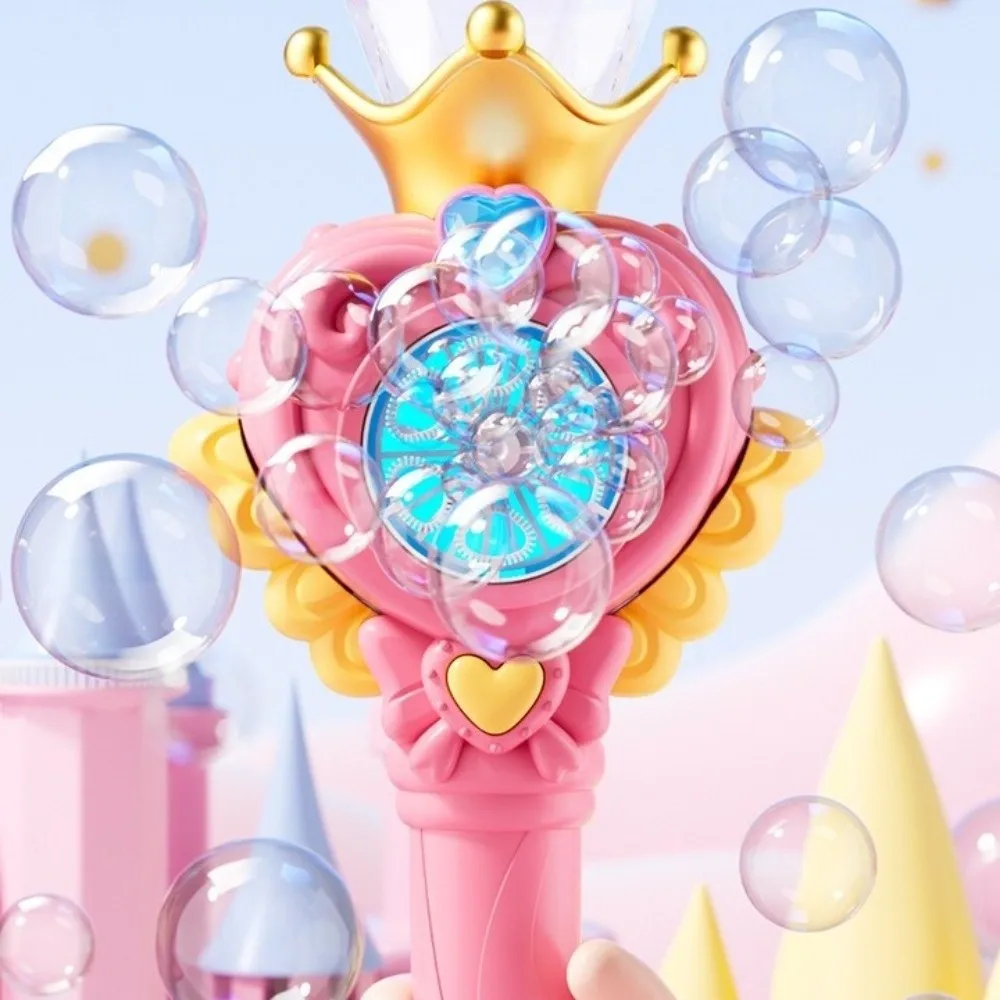 Kids Toy Automatic Electric Bubble Maker Luminous Handheld Bubble Machine with Wings Bubble Blower Toys Wedding Party