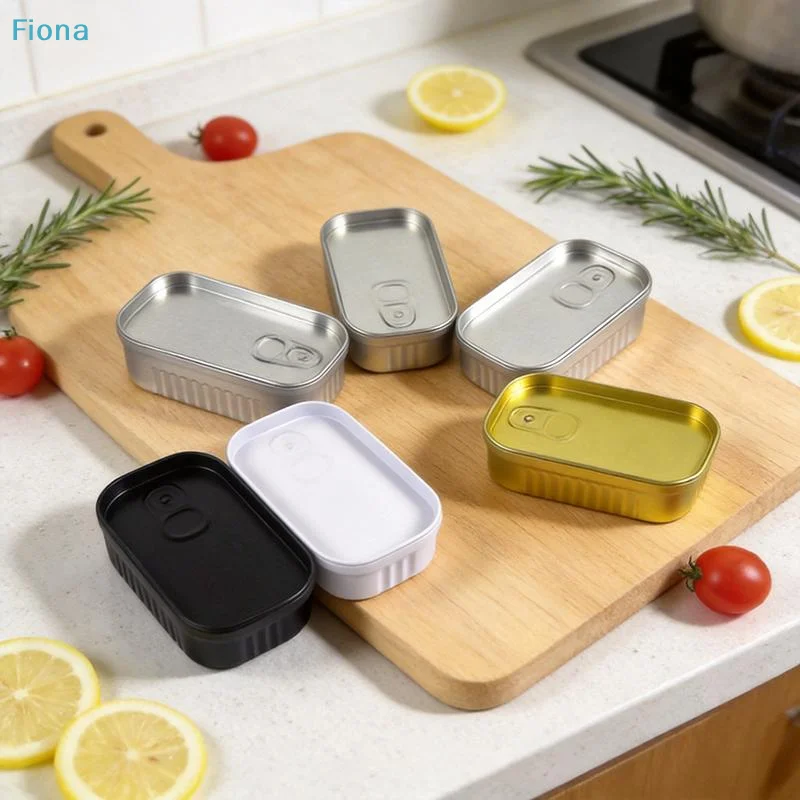 ✔Creative Sardine Rectangular Tin Cans with Easy Open Lids,Empty Sealed Metal Tins for Food Storage,Crafts & Packaging