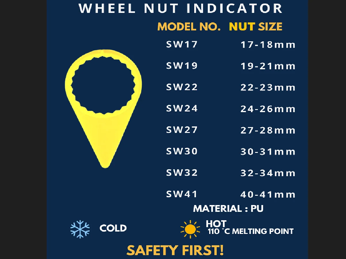 Wheel Nut Indicator Ring Type Loose SW19 PU 20Pcs For 19/20/21mm nut car accsesories