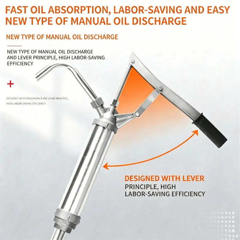 Manual Hand Lever Oil Pump, Portable Barrel Fluid Extractor for Diesel Lubricant Gear Oil  Water Latex Paste Liquid Tran